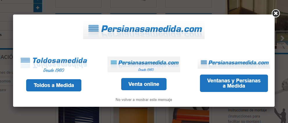 Captura del Pop-up invasivo actual